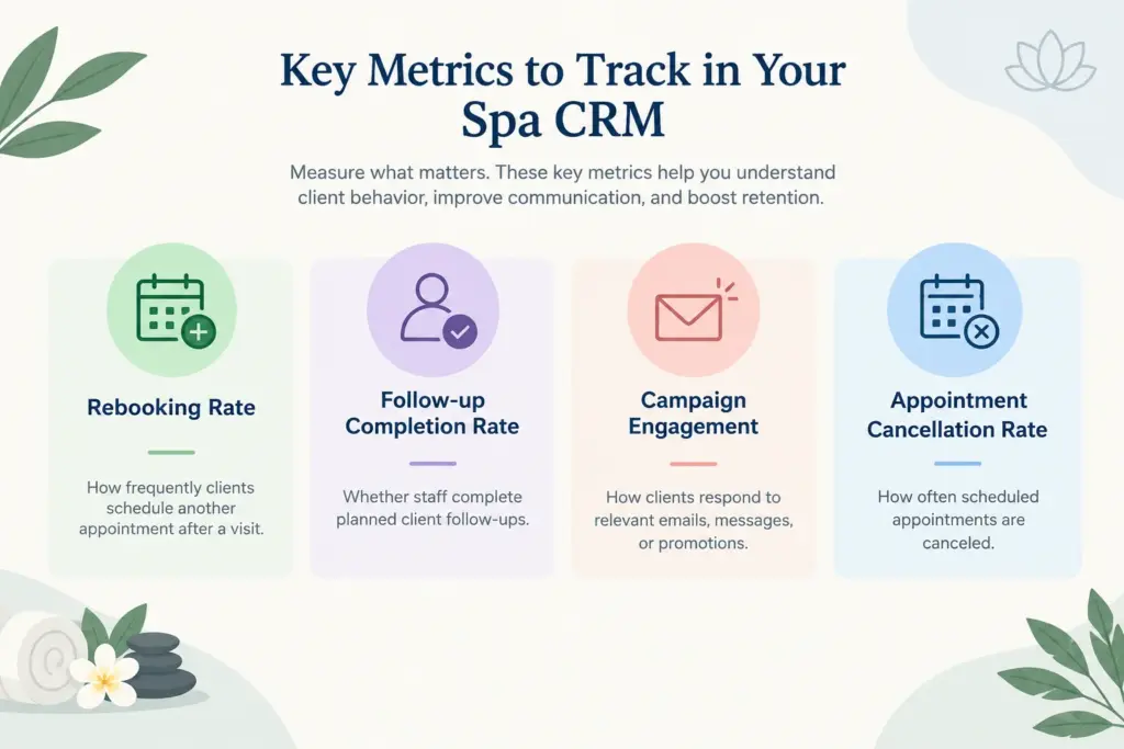 Spa CRM Metrics Infographic